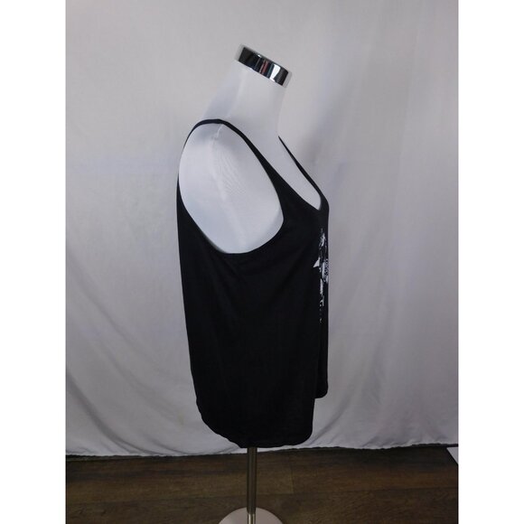 'Til Death Do Us Party Tank Top Womens Small Black Skull Rose Graphic Sleeveless - Picture 6 of 9